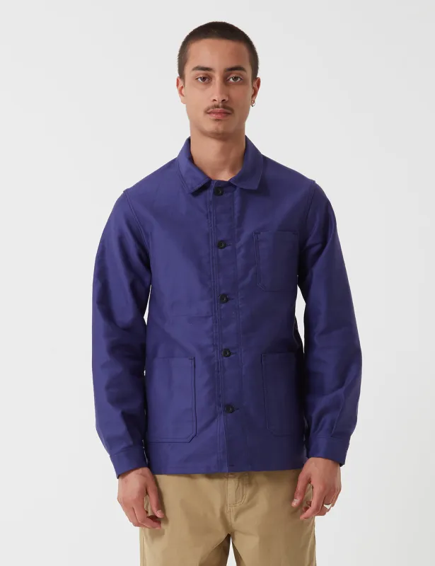 Le Laboureur Moleskin Work Jacket - Navy Blue sold by Article London