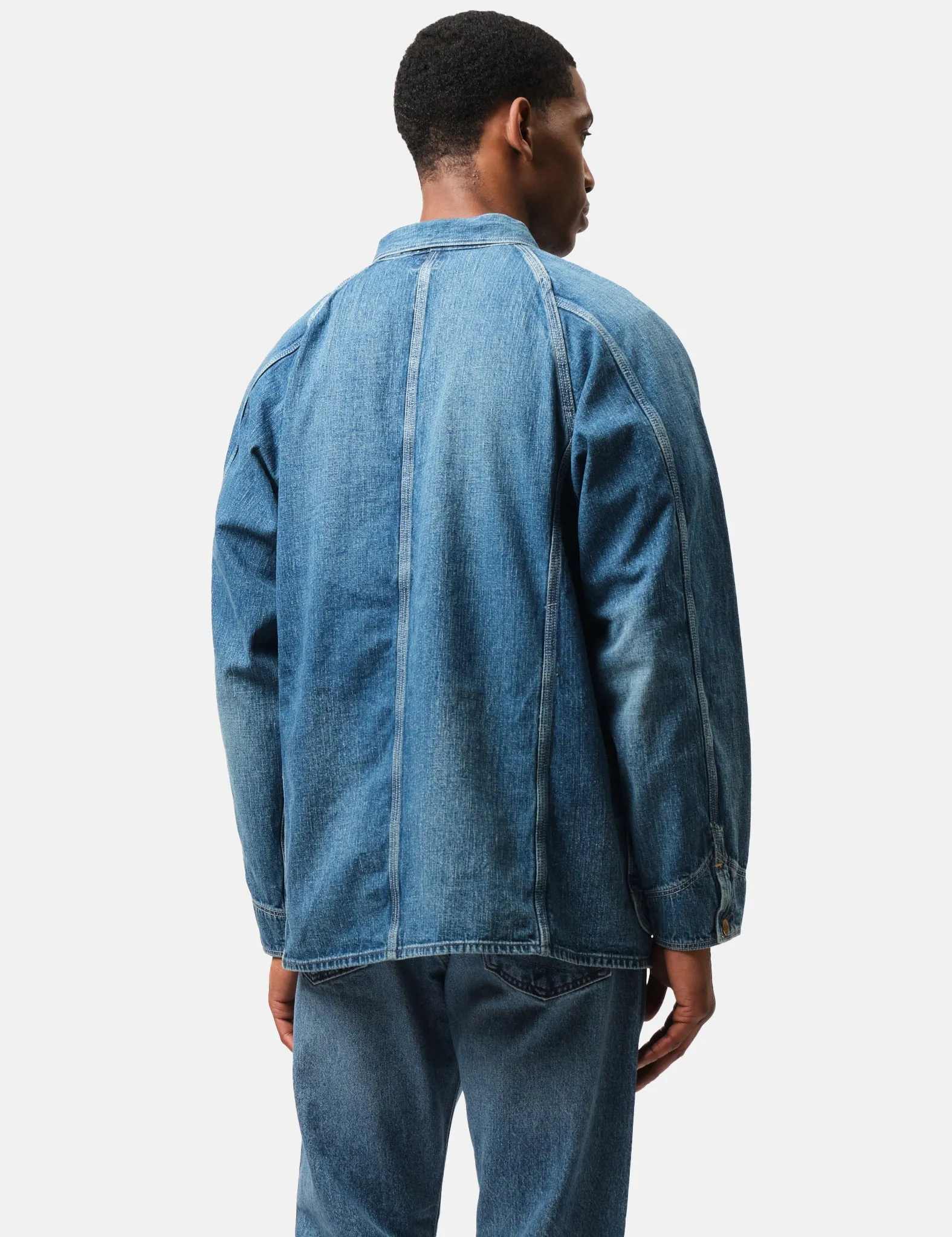 orSlow 1950's Coverall Jacket - Blue, Used Wash sold by Article London product image thumbnail 5