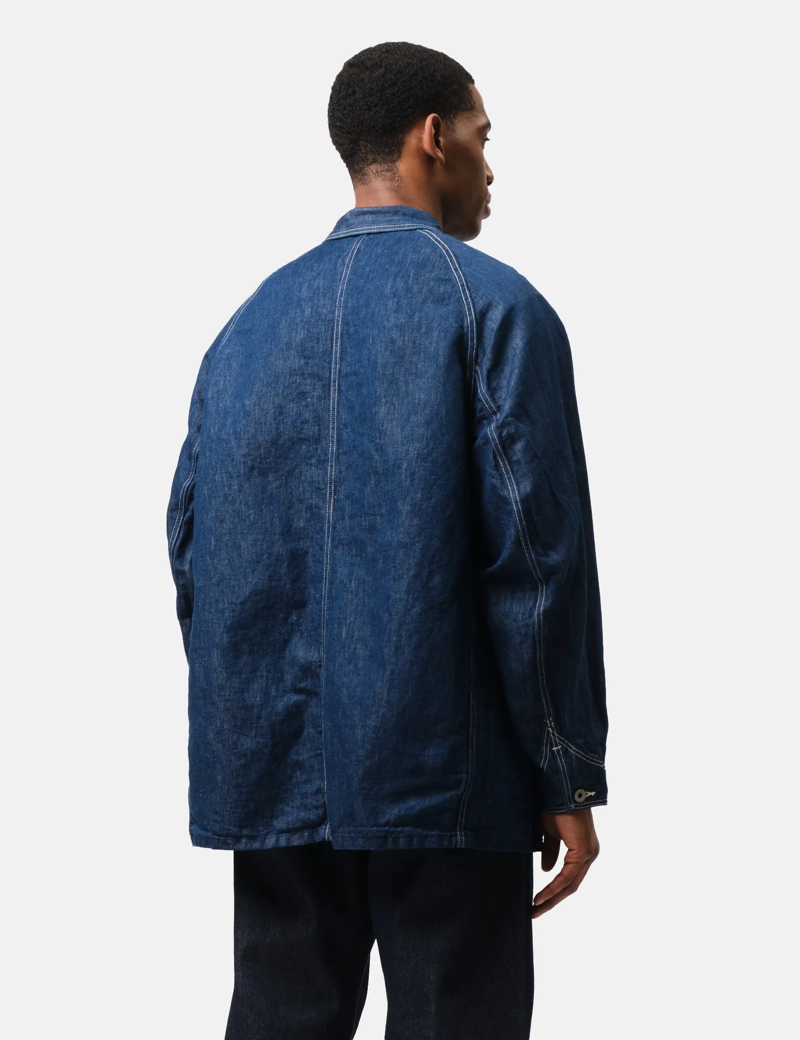 orSlow WWII Denim Coverall Jacket - Blue, One Wash sold by Article London product image thumbnail 5
