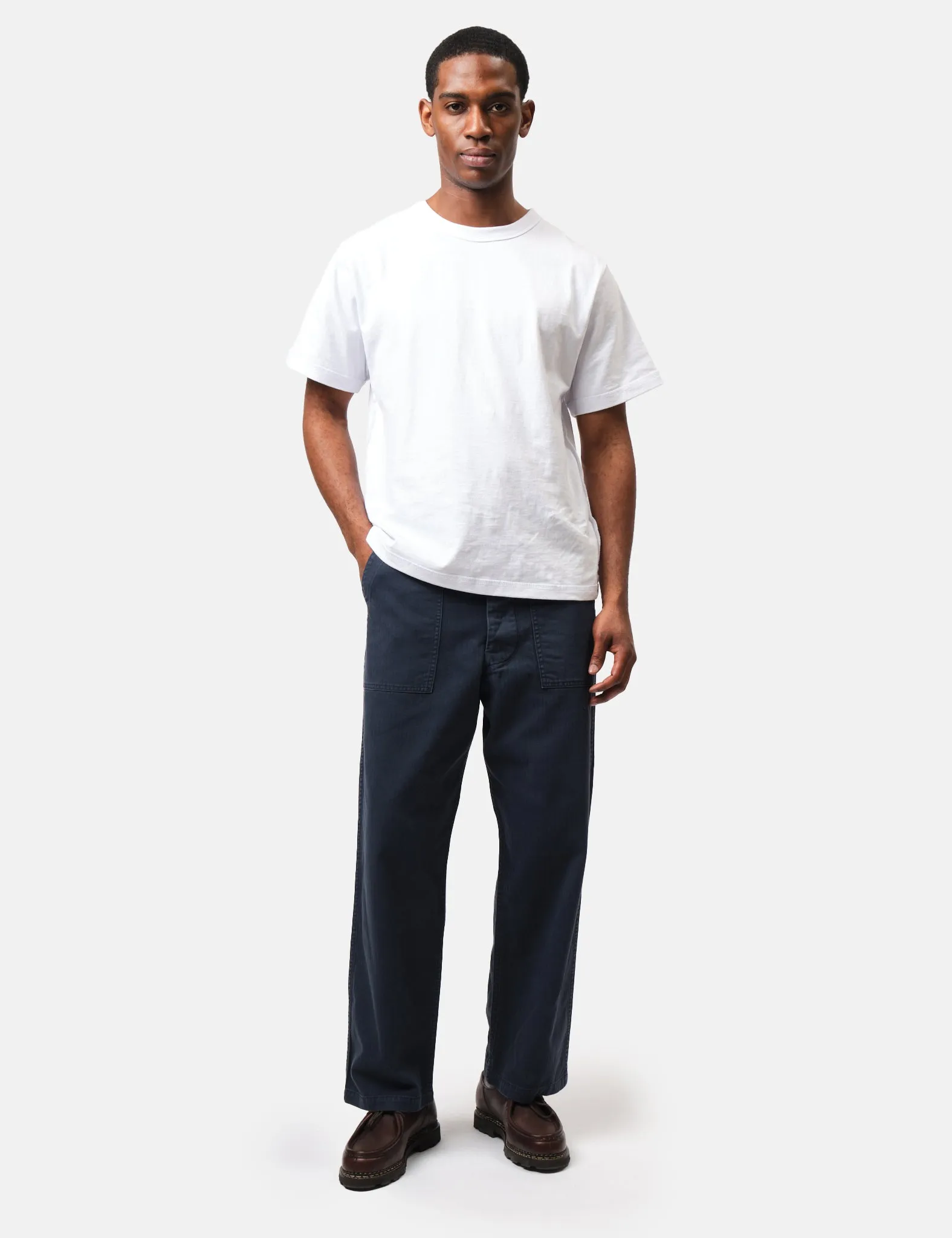 orSlow Fatigue Pants (Herringbone Twill) - Navy Blue sold by Article London product image thumbnail 2