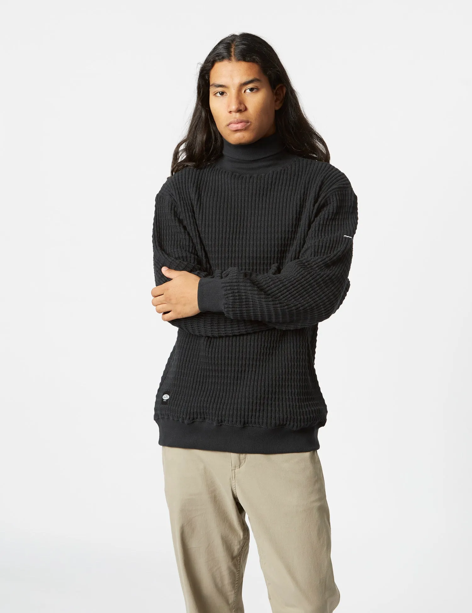 Manastash Snuggle Snug Thermal Turtle Neck - Black sold by Article London product image thumbnail 5