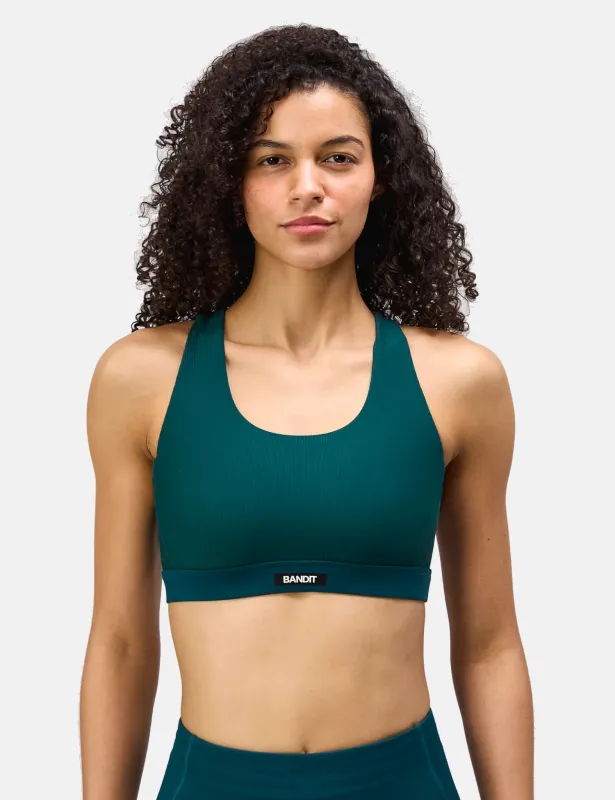 Bandit Cadence Womens Scoop Neck Run Bra - Pine sold by Article London