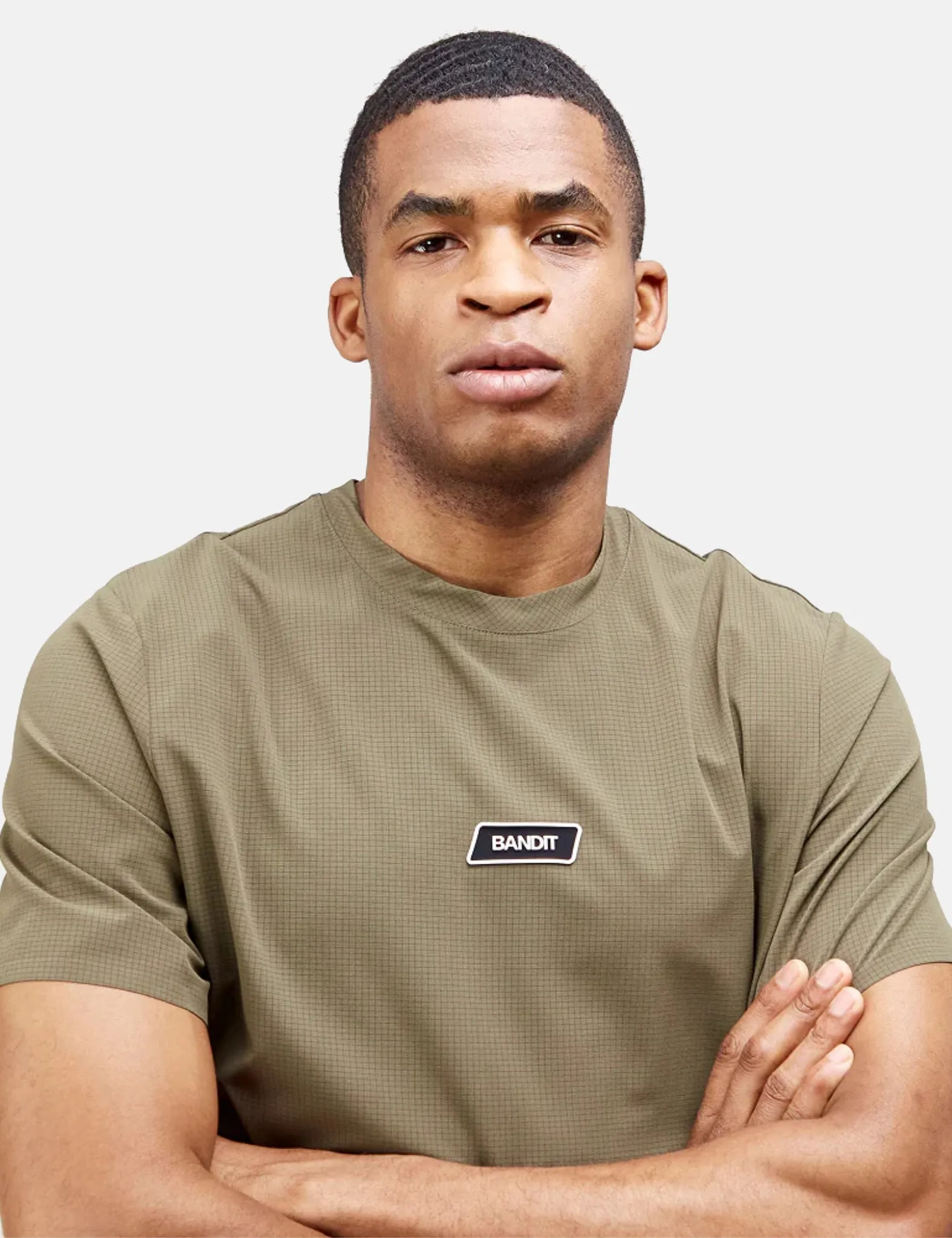 Bandit MicroGrid Proto T-Shirt - Dark Fatigue sold by Article London product image thumbnail 2