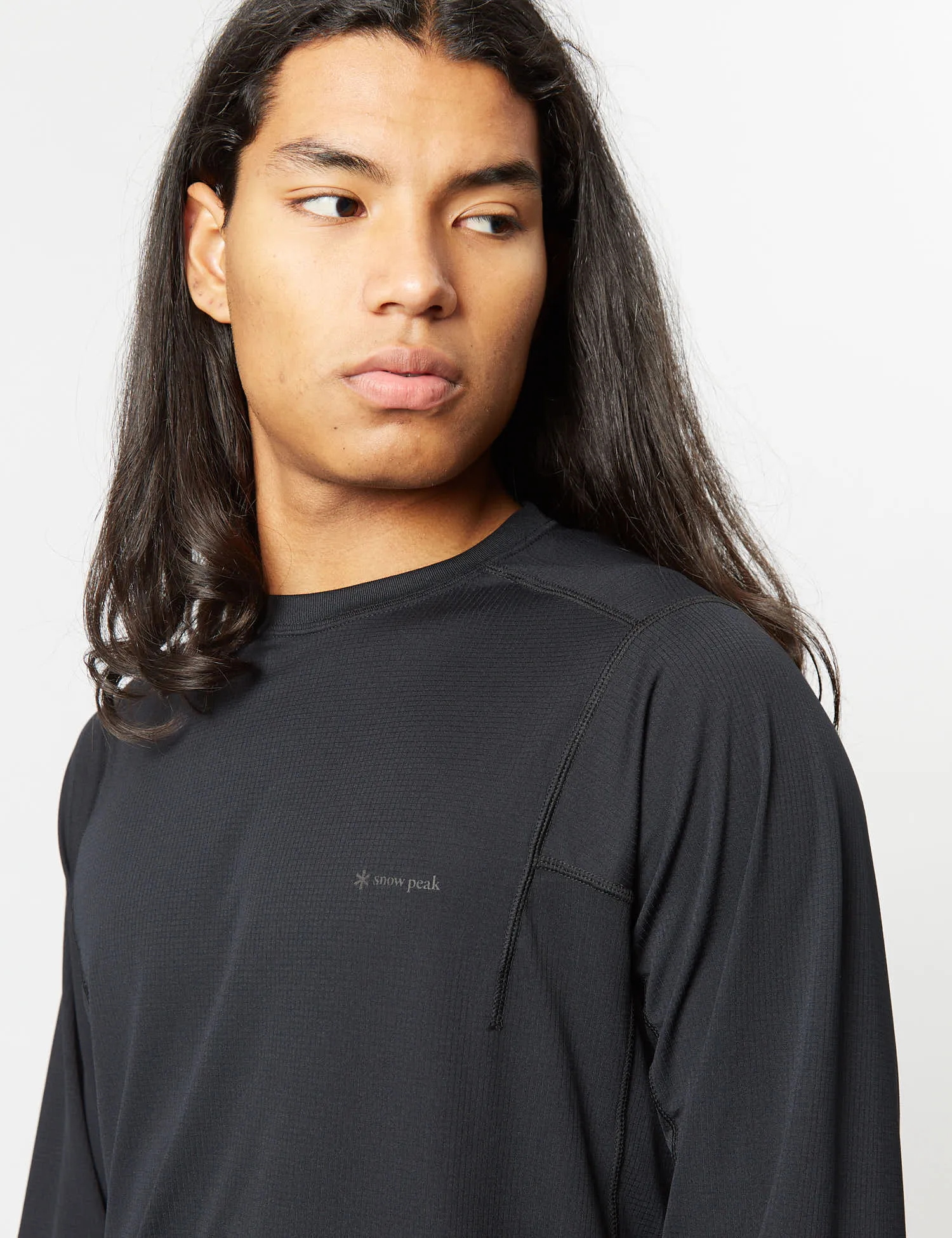 Snow Peak Power Dry Long Sleeve T-Shirt - Black sold by Article London product image thumbnail 2