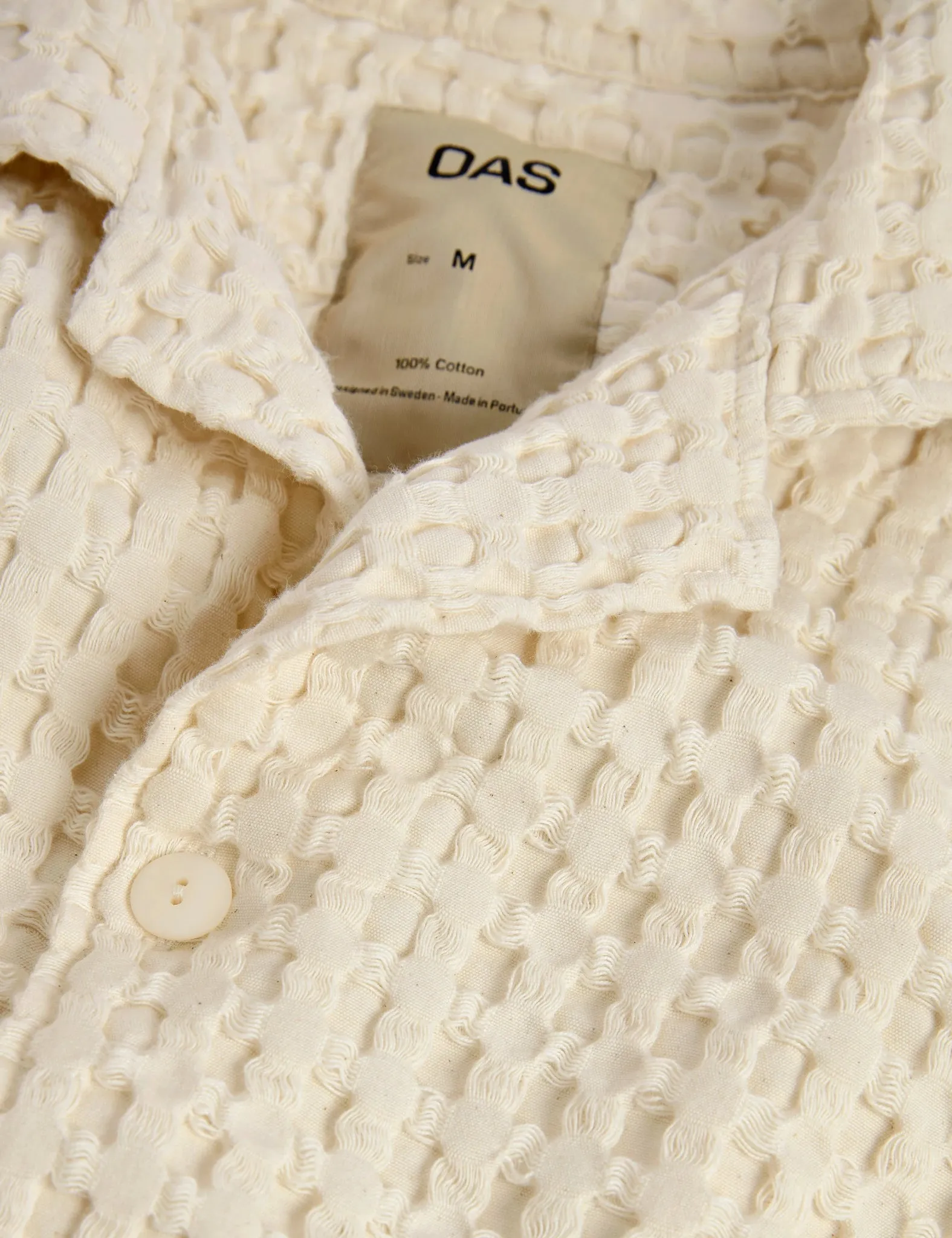 OAS Ecru Cuba Waffle Shirt - Ecru sold by Article London product image thumbnail 2