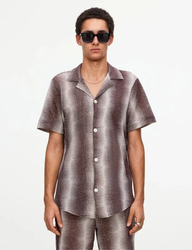 OAS Merlot Echo Cuba Net Shirt - Red sold by Article London