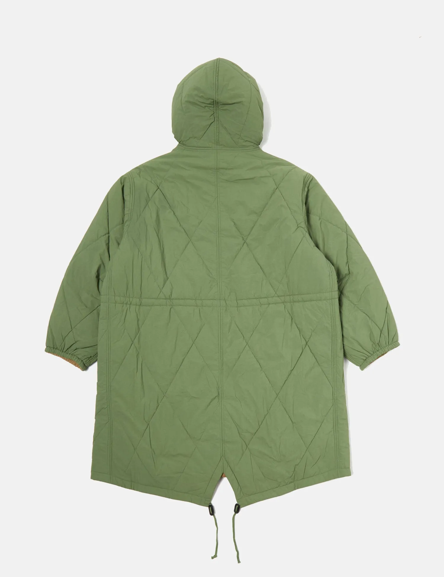 Universal Works Diamond Quilt Parka Jacket - Green sold by Article London product image thumbnail 5