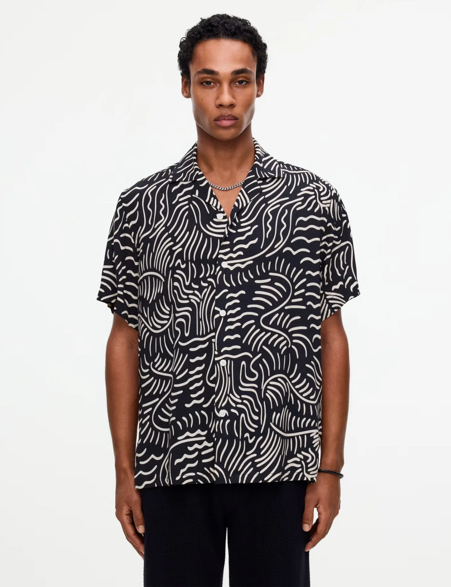 OAS Tar Lorenzo Viscose Shirt - Black sold by Article London