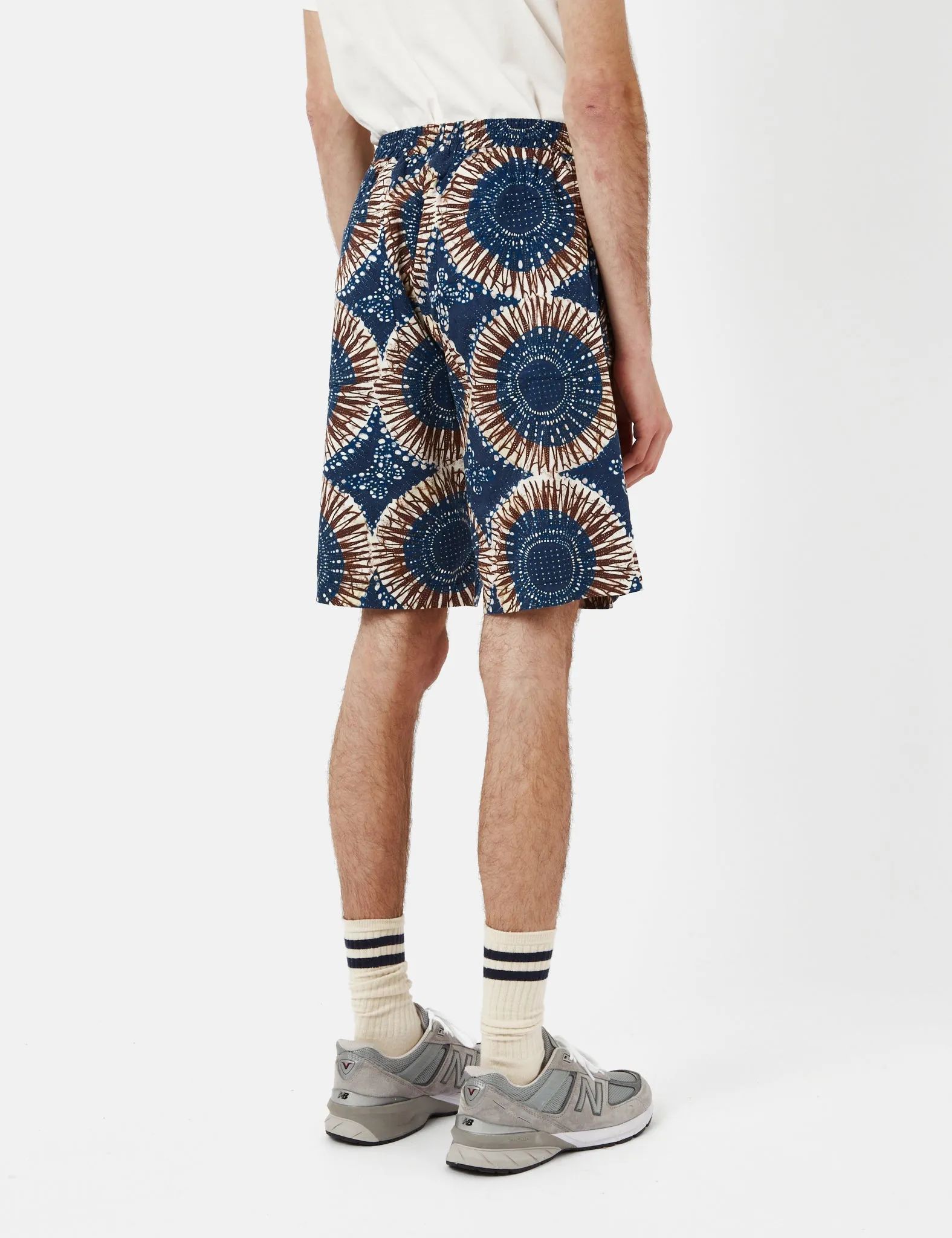 Universal Works Lumber Shorts (Hokkoh Print) - Navy Blue sold by Article London product image thumbnail 3