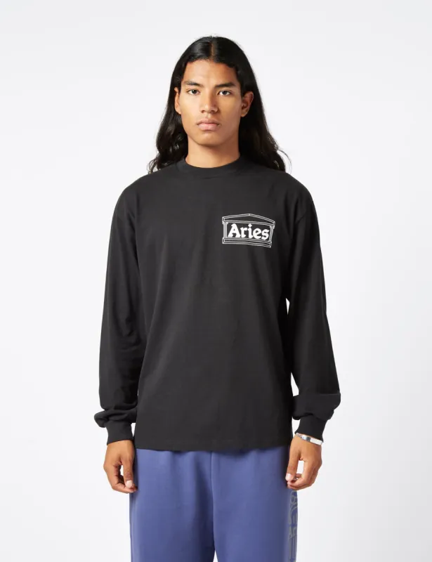 Aries Temple Long Sleeve T-Shirt - Black sold by Article London