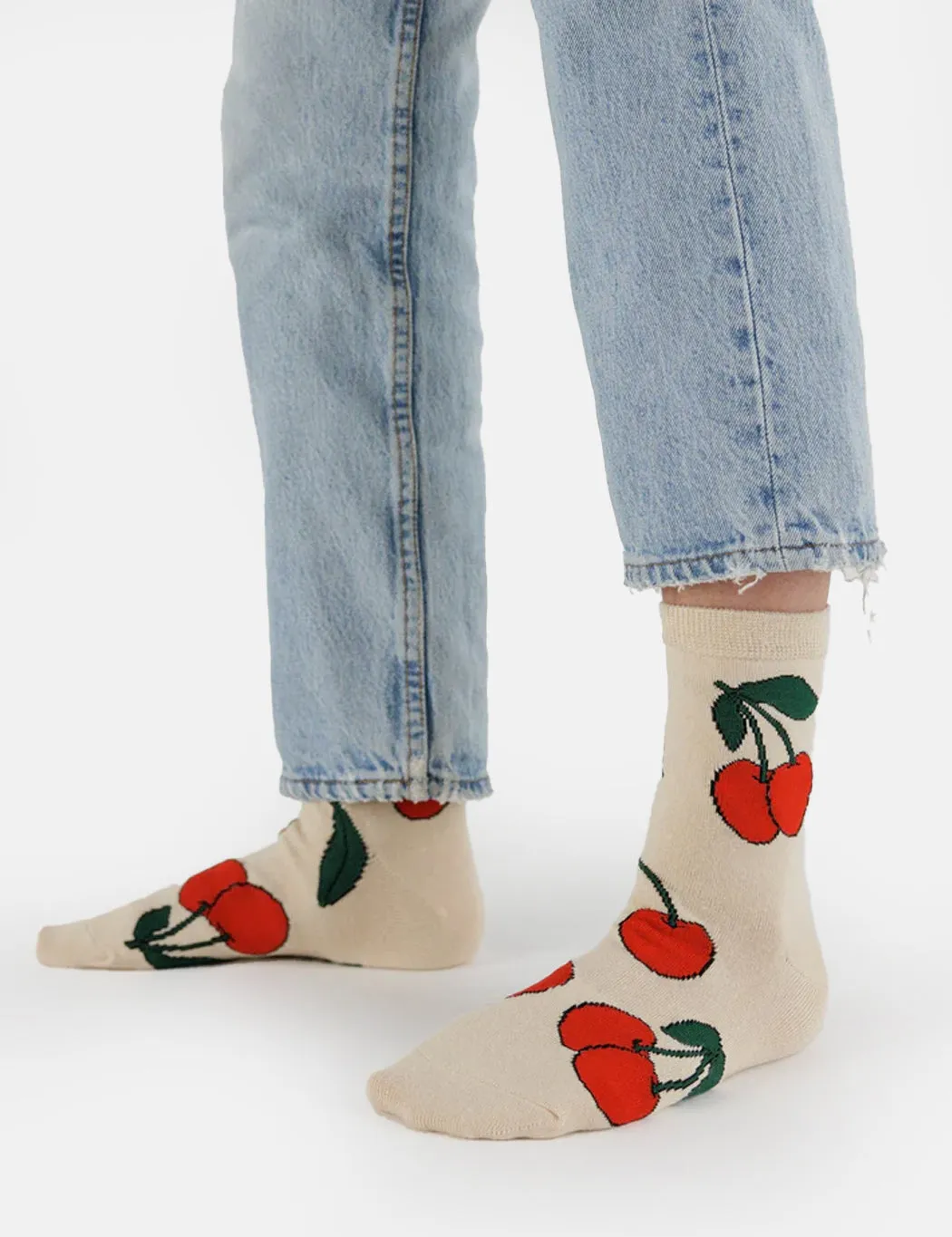 Baggu Crew Sock - Ecru Cherry sold by Article London product image thumbnail 3