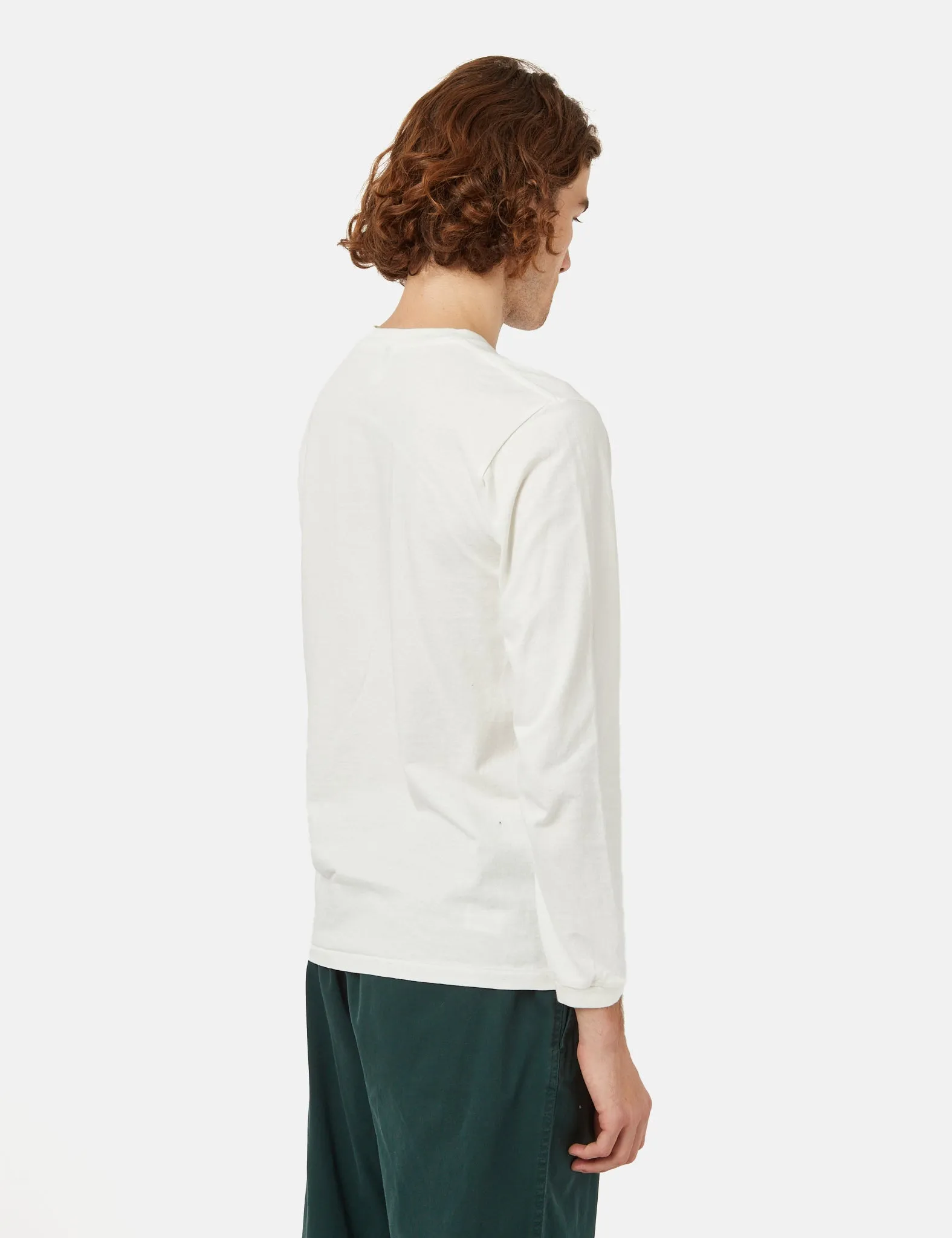 Velva Sheen USA Made Pocket Long Sleeve T-Shirt - White sold by Article London product image thumbnail 4