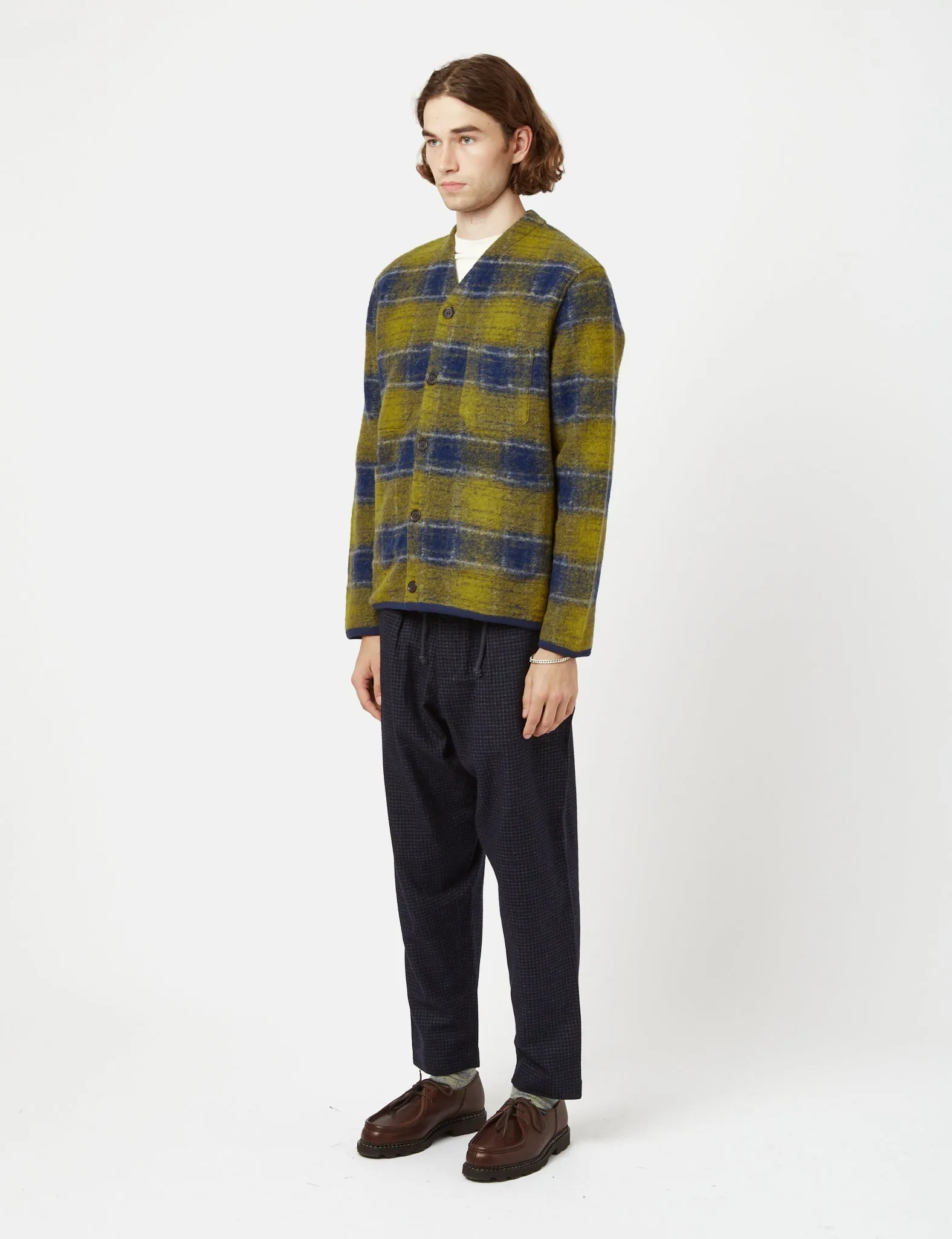 Universal Works Cardigan (Wool Fleece) - Yellow sold by Article London product image thumbnail 5