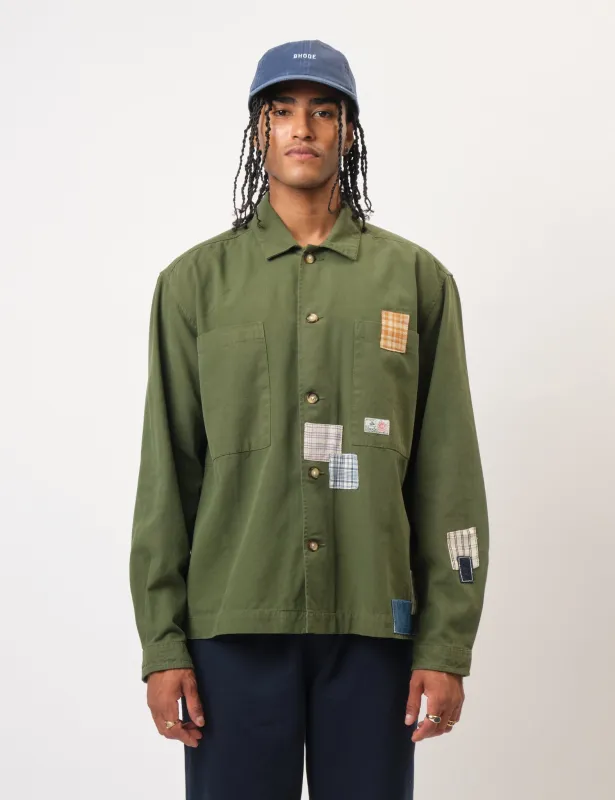 Bhode Hunting Overshirt (Patchwork) - Ever Green sold by Article London