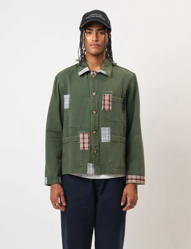 Bhode Chore Jacket (Patchwork) - Ever Green sold by Article London