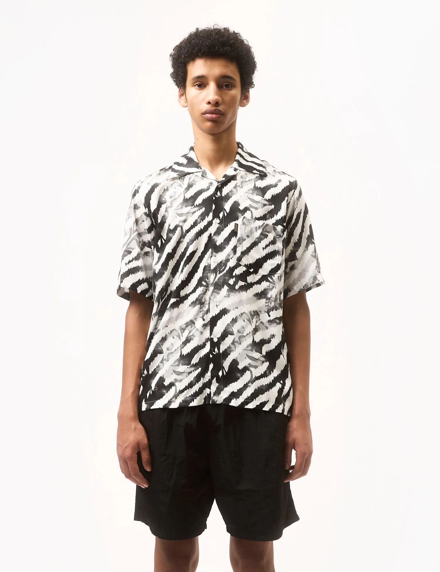 Aries Hibiscus Hawaiian Short Sleeve Shirt - Ecru/Turquoise sold by Article London