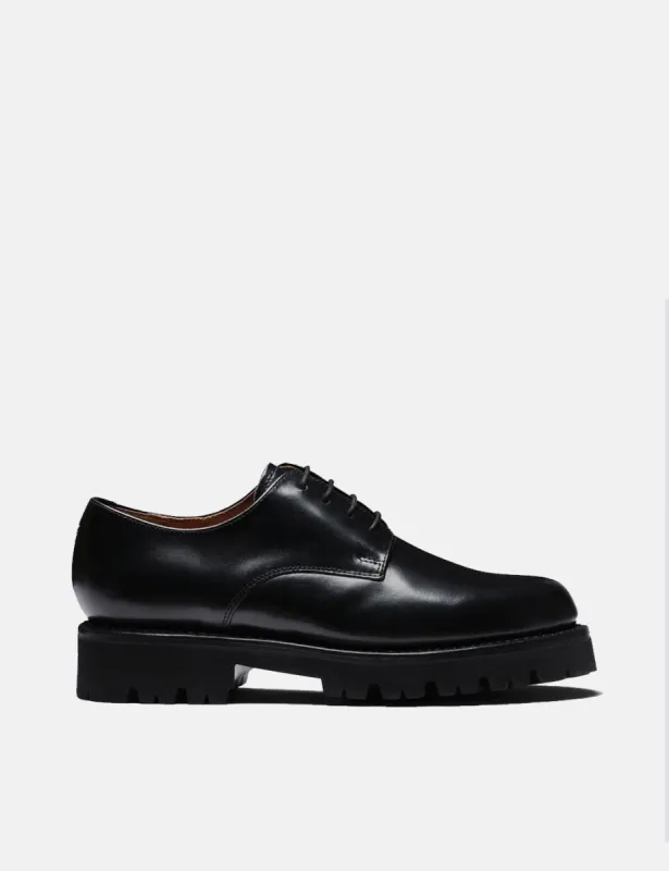 Womens Grenson Evie Derby Shoes (Hi-Shine) - Black sold by Article London