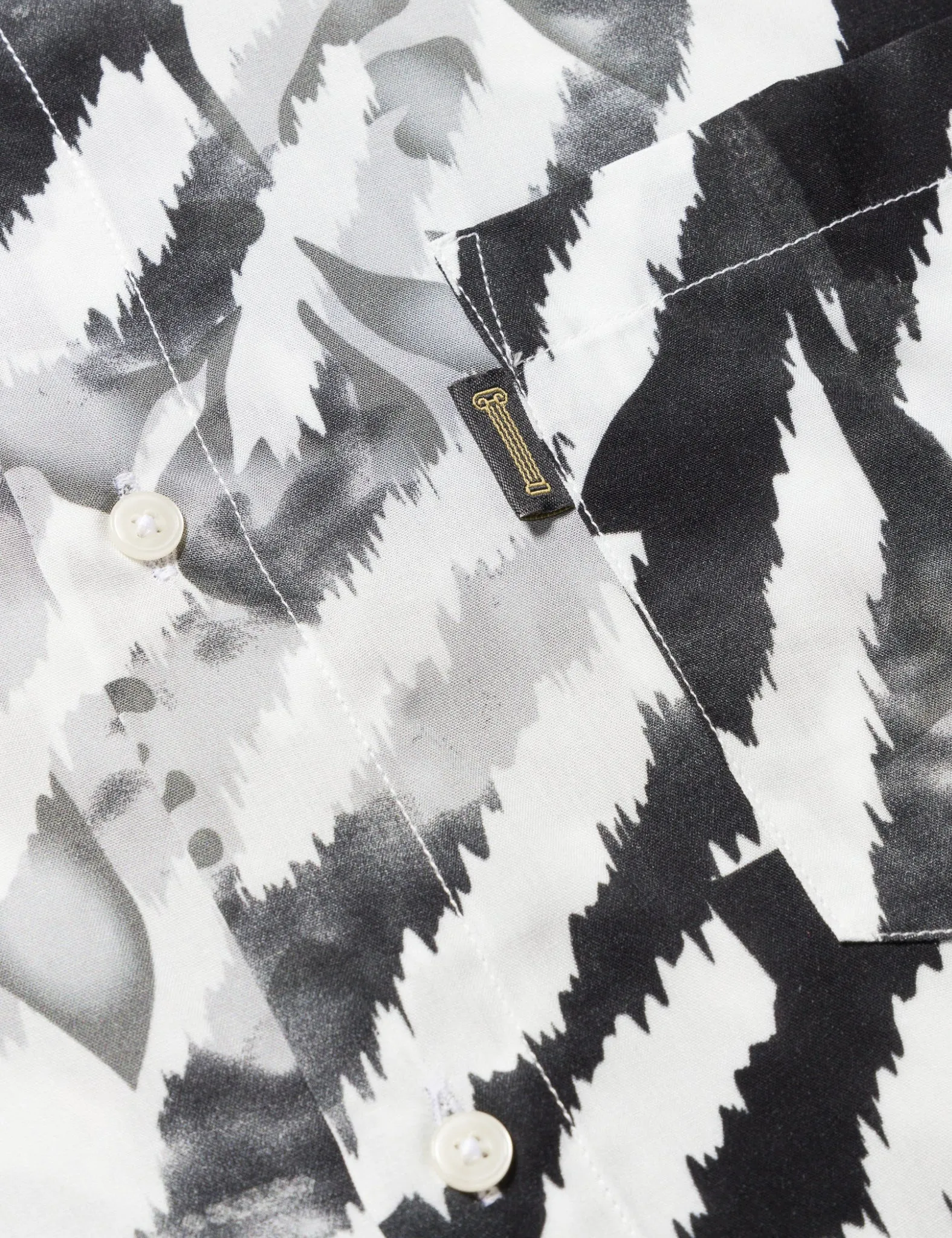 Aries Hibiscus Hawaiian Short Sleeve Shirt - Ecru/Turquoise sold by Article London product image thumbnail 5