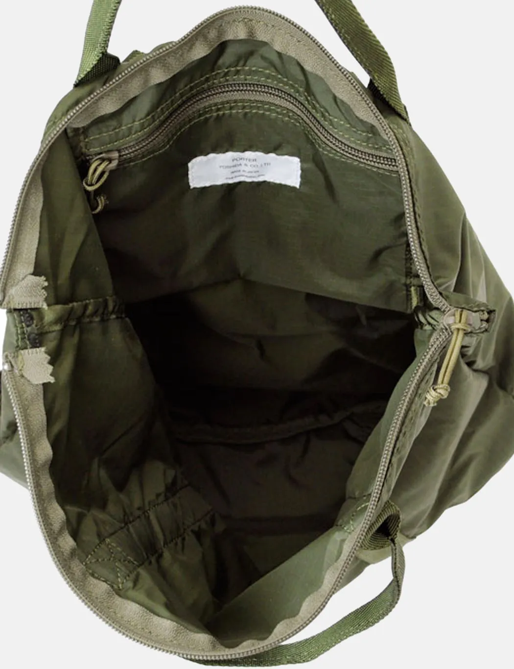 Porter Yoshida & Co Flex 2 Way Tote Bag - Olive Drab sold by Article London product image thumbnail 3