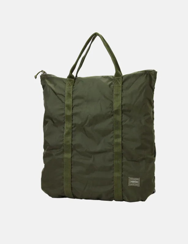 Porter Yoshida & Co Flex 2 Way Tote Bag - Olive Drab sold by Article London