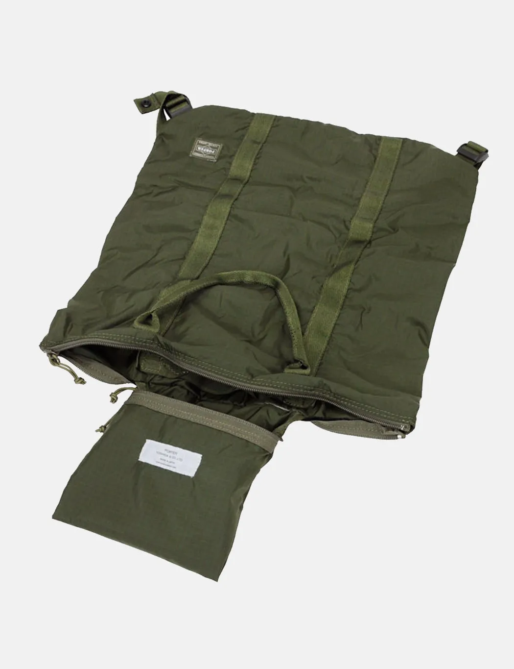 Porter Yoshida & Co Flex 2 Way Tote Bag - Olive Drab sold by Article London product image thumbnail 5