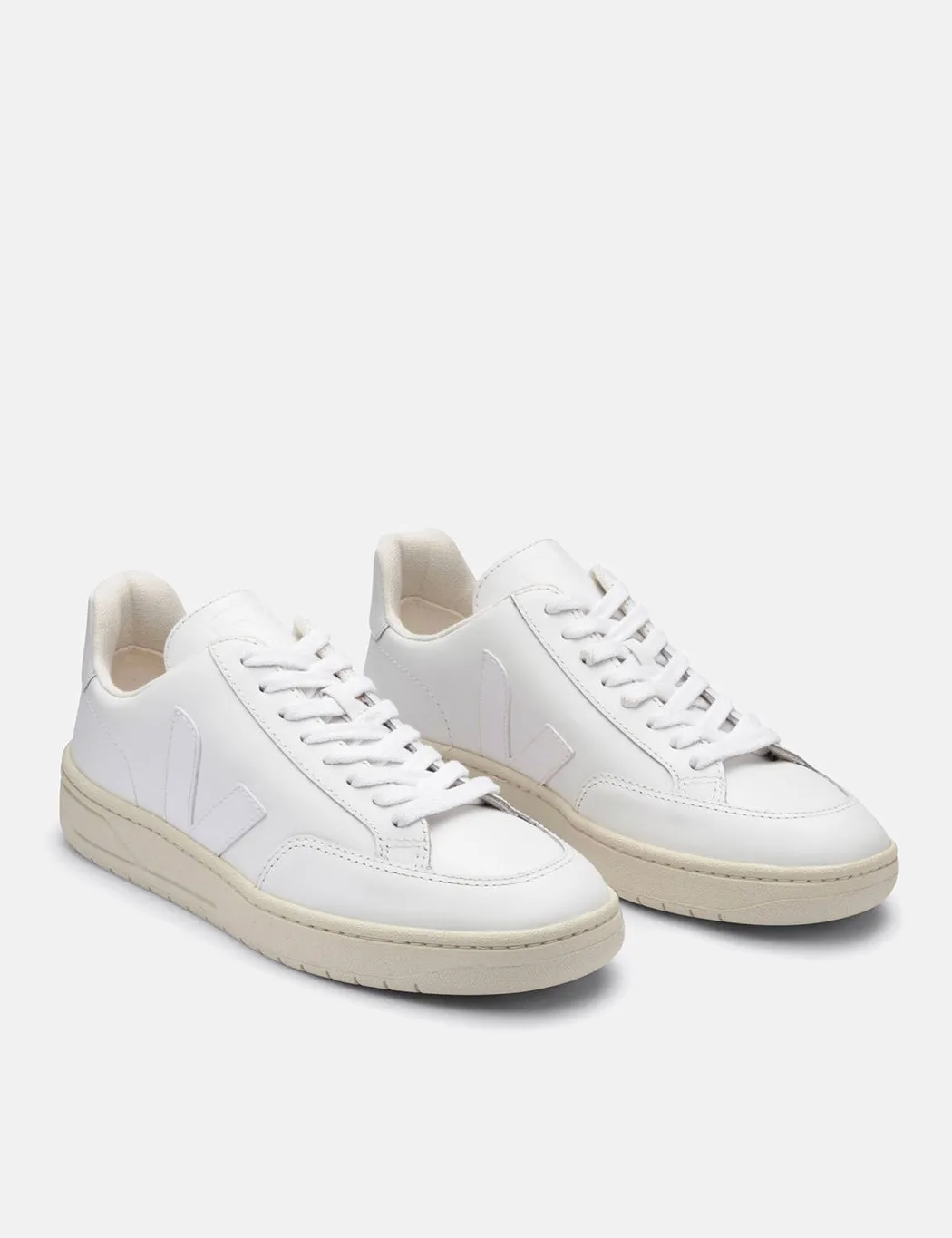 Womens Veja V-12 Leather Trainers - Extra White sold by Article London product image thumbnail 4