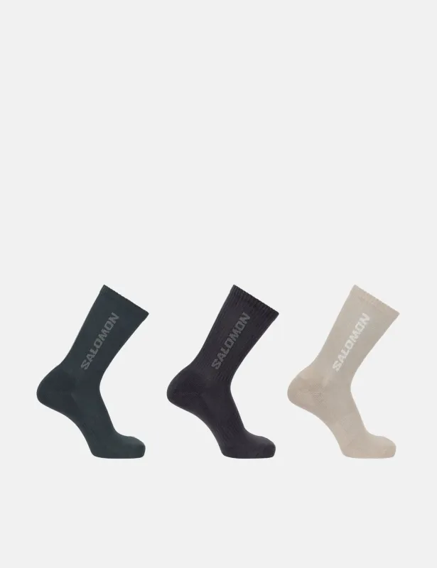 Salomon Everyday Crew Socks (3-Pack) - Etherea/Nine Iron/North Atlantic made by Salomon