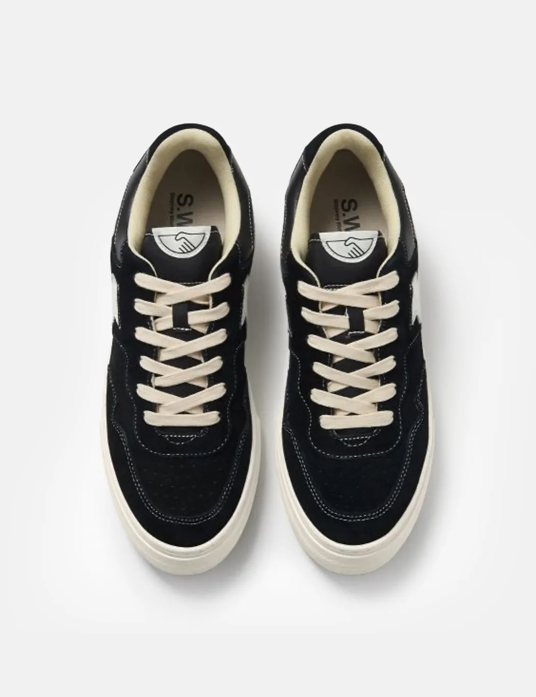 Stepney Workers Club Pearl S-Strike Trainers (Suede) - Black/White sold by Article London product image thumbnail 4