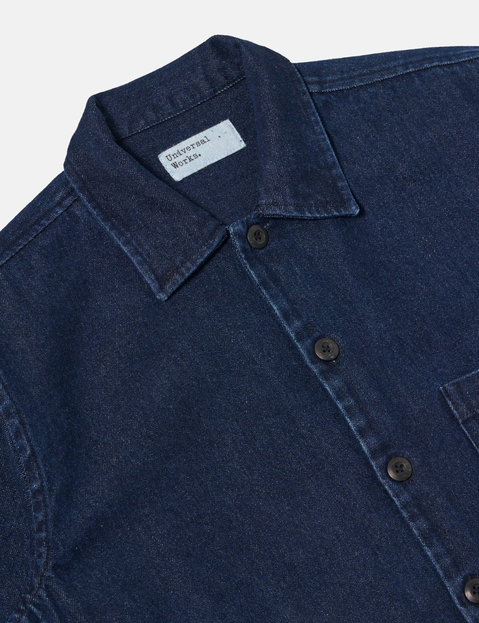 Universal Works Fatigue Shirt (Denim) - Indigo Blue sold by Article London product image thumbnail 2