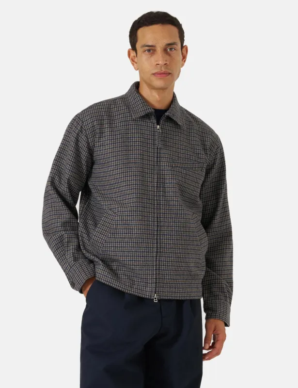 Universal Works Windcheater Jacket (Houndstooth Wool) - Charcoal sold by Article London