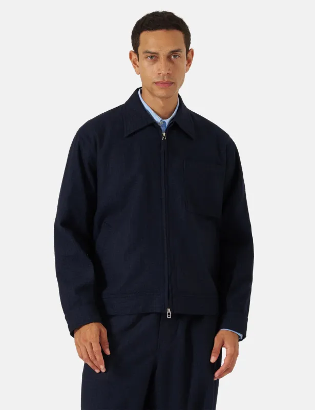 Universal Works Rose Bowl Jacket (Dot Print) - Navy Blue sold by Article London