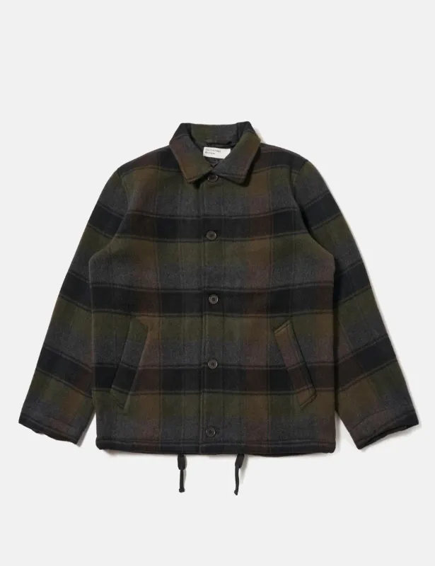 Universal Works Wayfarer Jacket (Berlin Wool Check) - Black/Brown sold by Article London