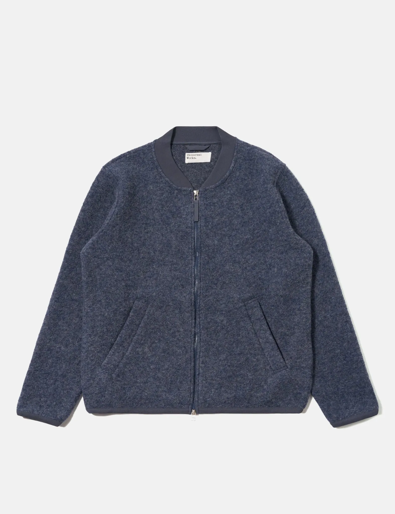 Universal Works Zip Bomber Jacket (Wool Fleece) - Slate Blue sold by Article London product image thumbnail 3