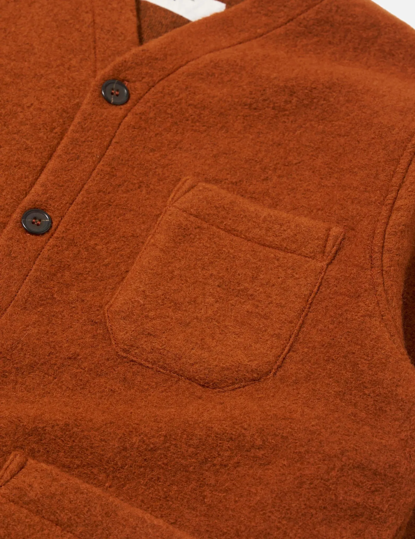 Universal Works Cardigan (Wool Fleece) - Rust sold by Article London product image thumbnail 2