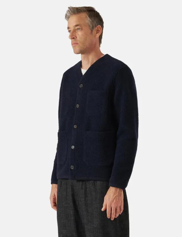 Universal Works Cardigan (Wool Fleece) - Navy Blue sold by Article London