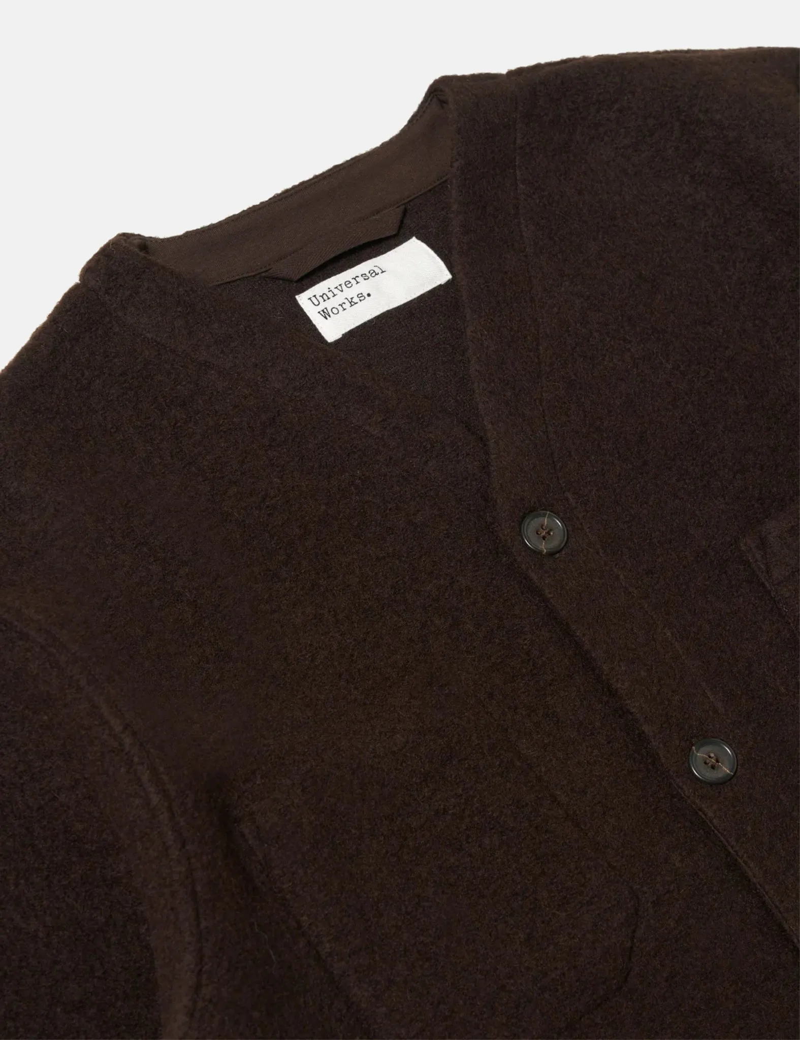 Universal Works Cardigan (Wool Fleece) - Brown sold by Article London product image thumbnail 2