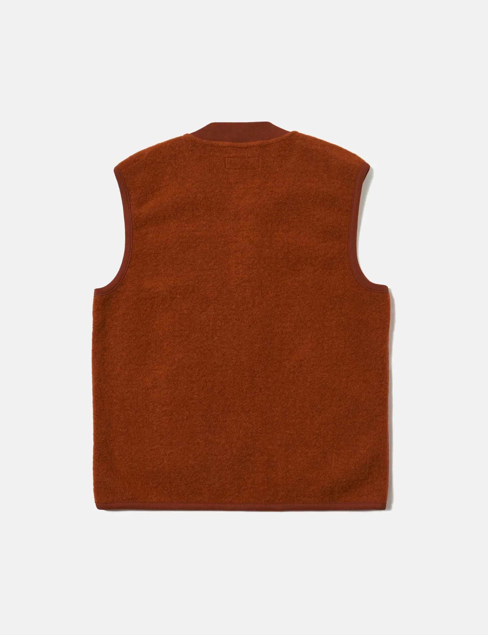 Universal Works Zip Waistcoat (Wool Fleece) - Rust sold by Article London product image thumbnail 4