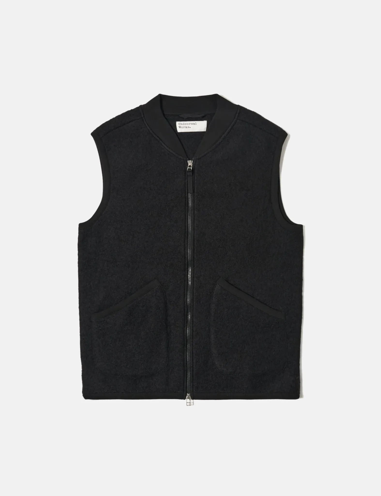Universal Works Zip Waistcoat (Wool Fleece) - Black sold by Article London product image thumbnail 3