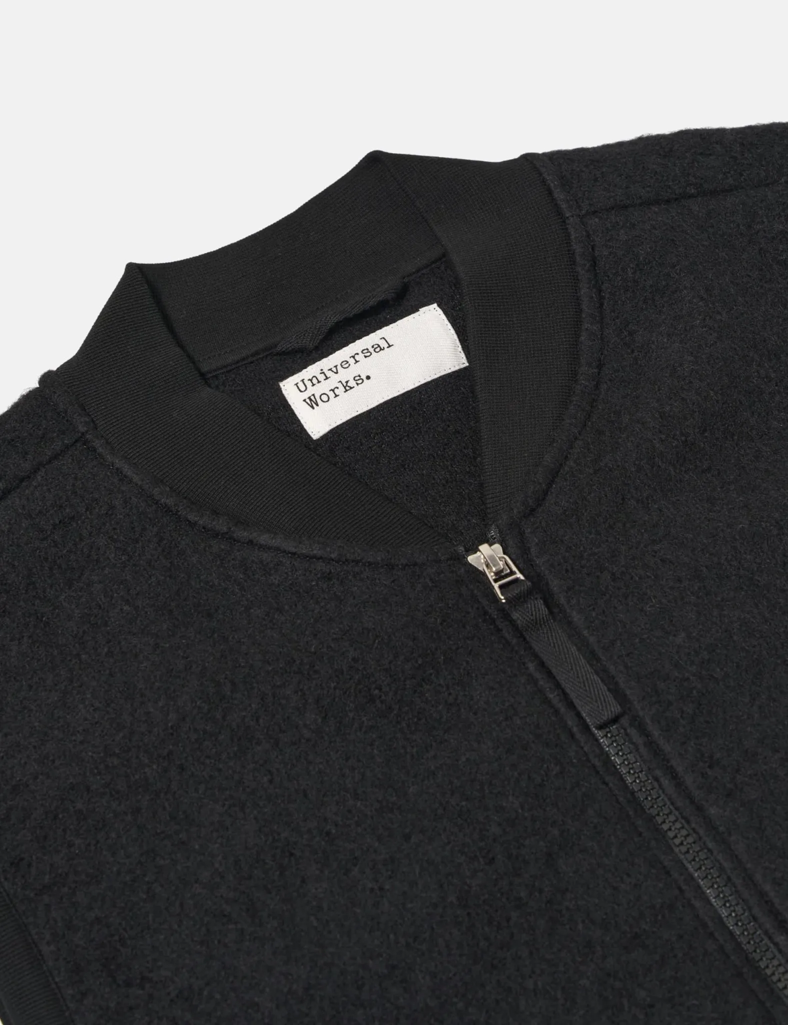 Universal Works Zip Waistcoat (Wool Fleece) - Black sold by Article London product image thumbnail 2