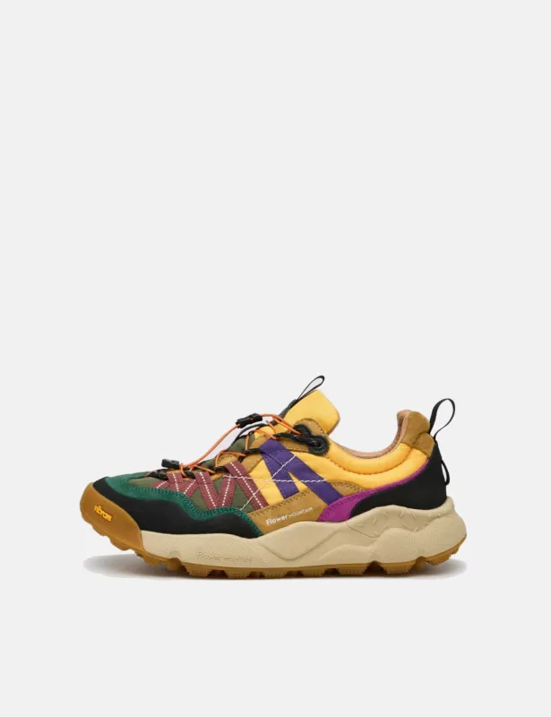Flower Mountain Iwano 2 (Suede/Nylon) Shoes - Black/Cognac/Yellow sold by Article London
