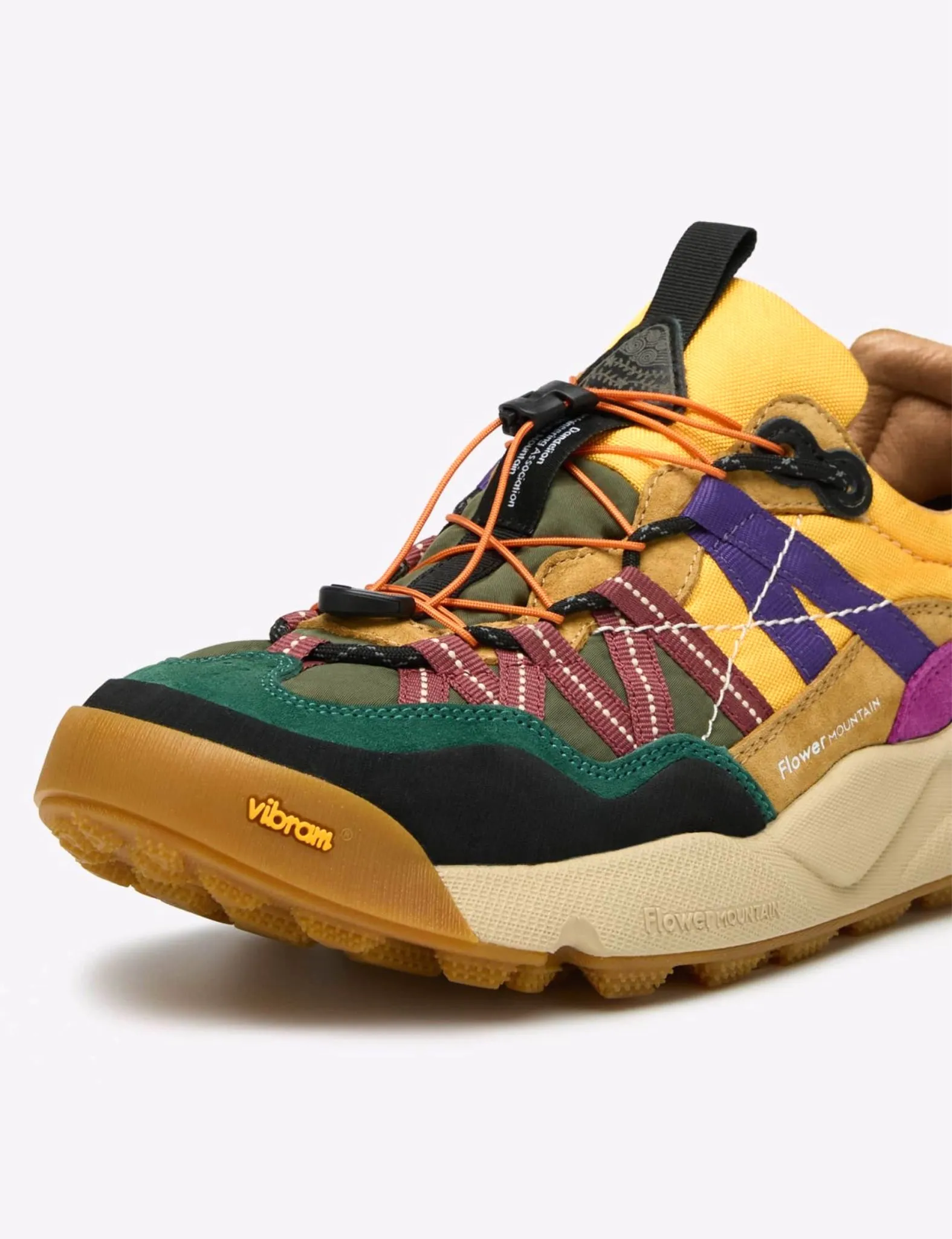 Flower Mountain Iwano 2 (Suede/Nylon) Shoes - Black/Cognac/Yellow sold by Article London product image thumbnail 3