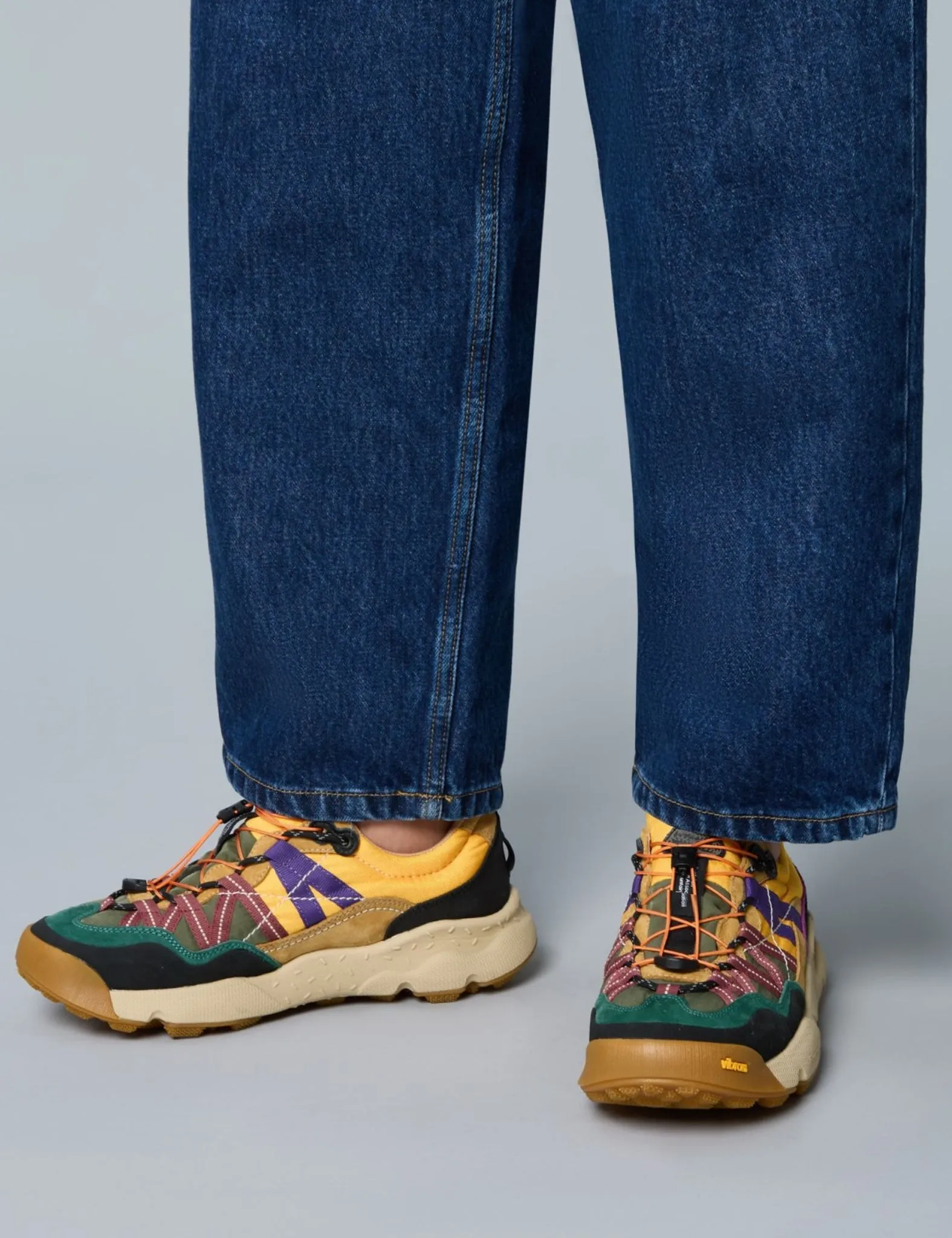 Flower Mountain Iwano 2 (Suede/Nylon) Shoes - Black/Cognac/Yellow sold by Article London product image thumbnail 2