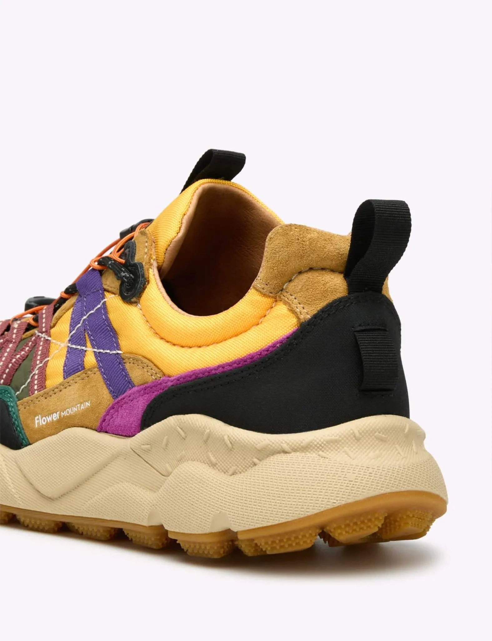 Flower Mountain Iwano 2 (Suede/Nylon) Shoes - Black/Cognac/Yellow sold by Article London product image thumbnail 4
