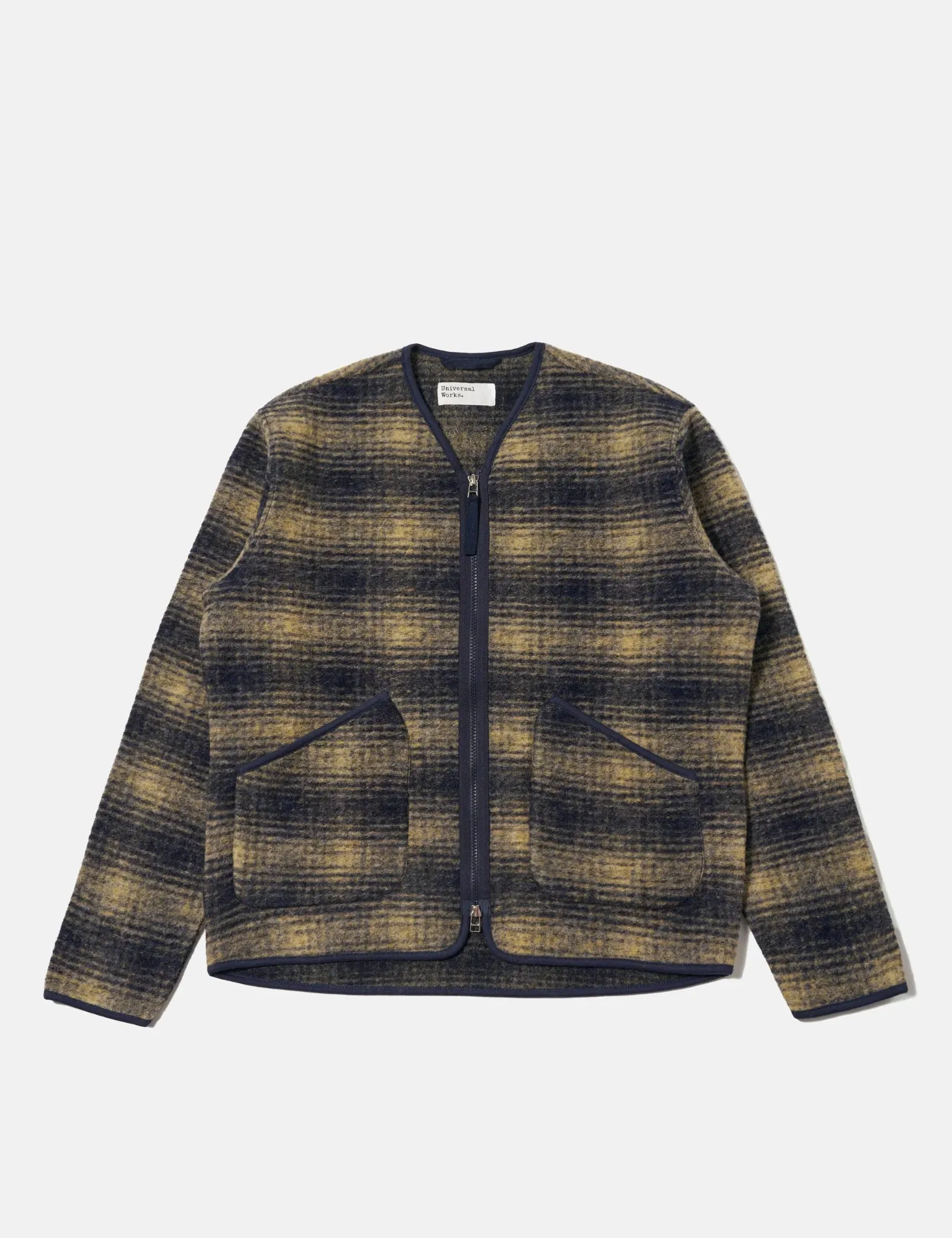 Universal Works Zip Liner Jacket (Uist Fleece) - Navy Blue sold by Article London product image thumbnail 4