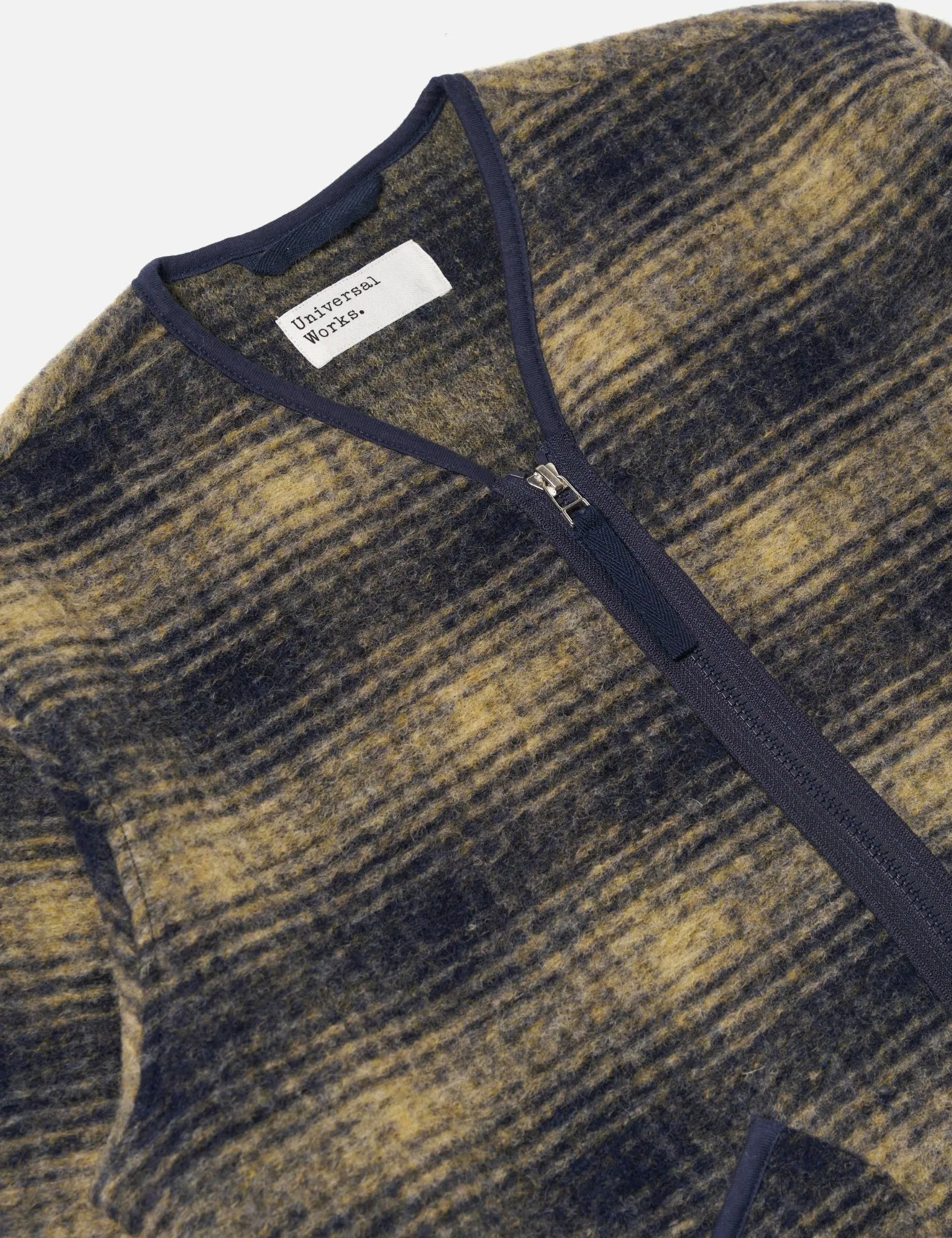 Universal Works Zip Liner Jacket (Uist Fleece) - Navy Blue sold by Article London product image thumbnail 2