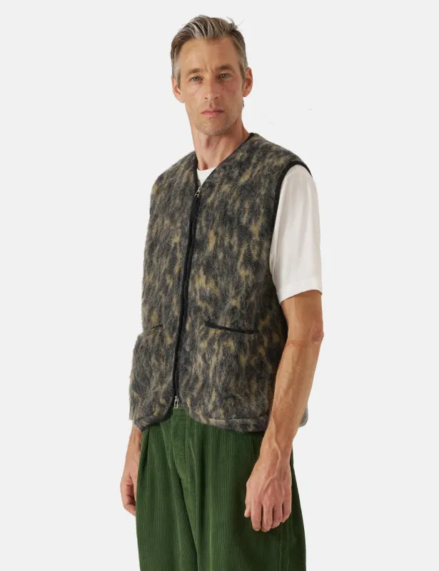 Universal Works Zip Gilet (Dolce Fleece) - Charcoal sold by Article London