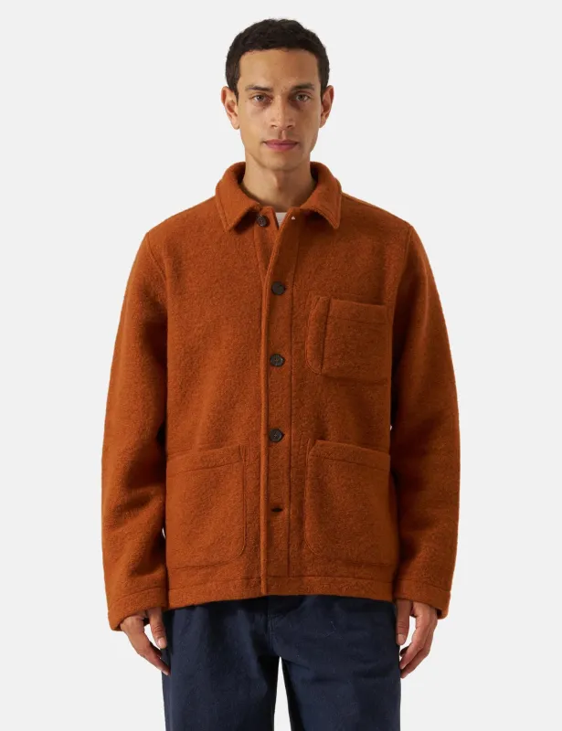 Universal Works Field Jacket (Wool Fleece) - Rust sold by Article London