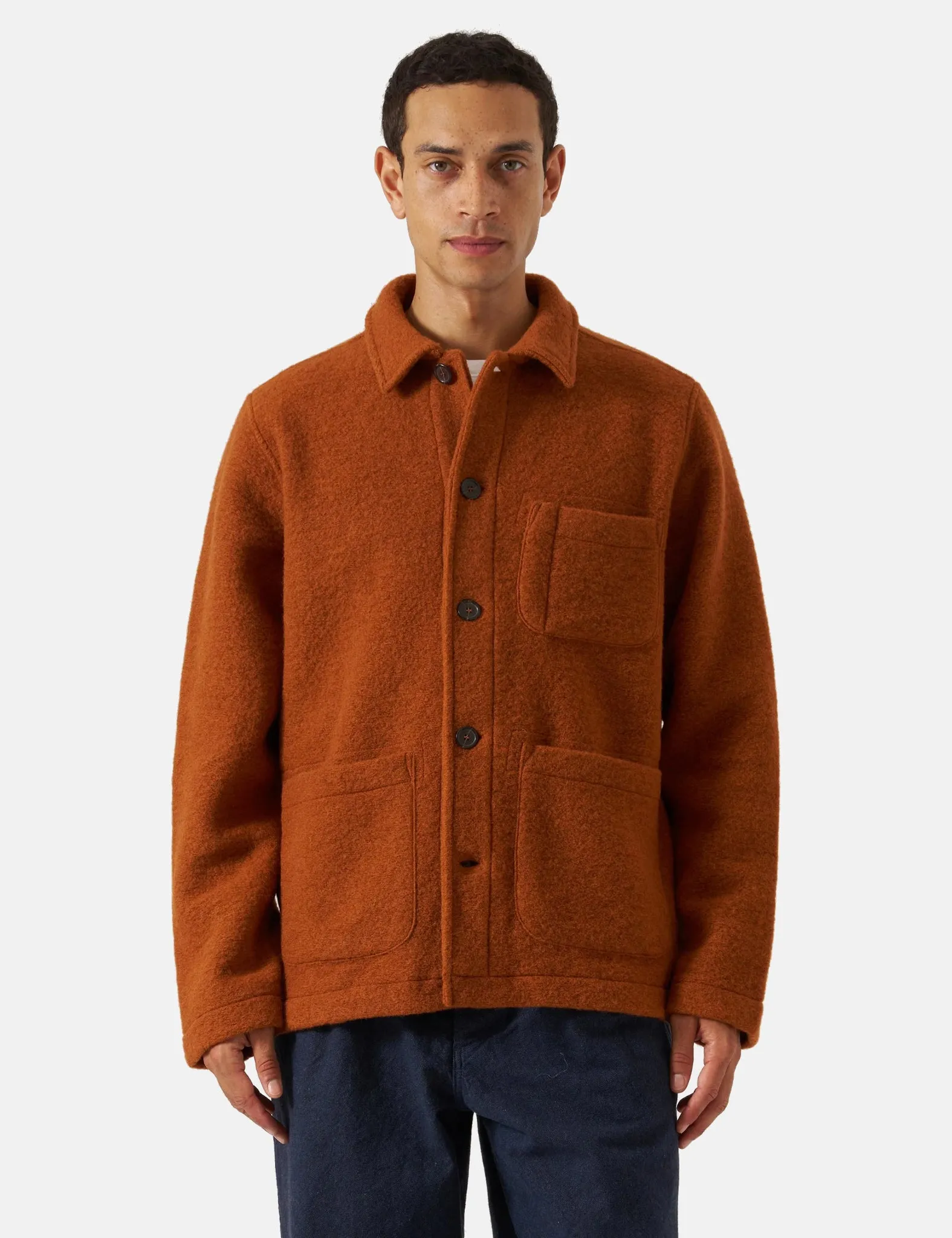 Universal Works Field Jacket (Wool Fleece) - Rust sold by Article London