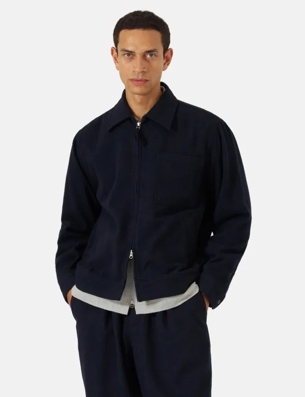Universal Works Rose Bowl Jacket (Recycled Wool) - Dark Navy sold by Article London