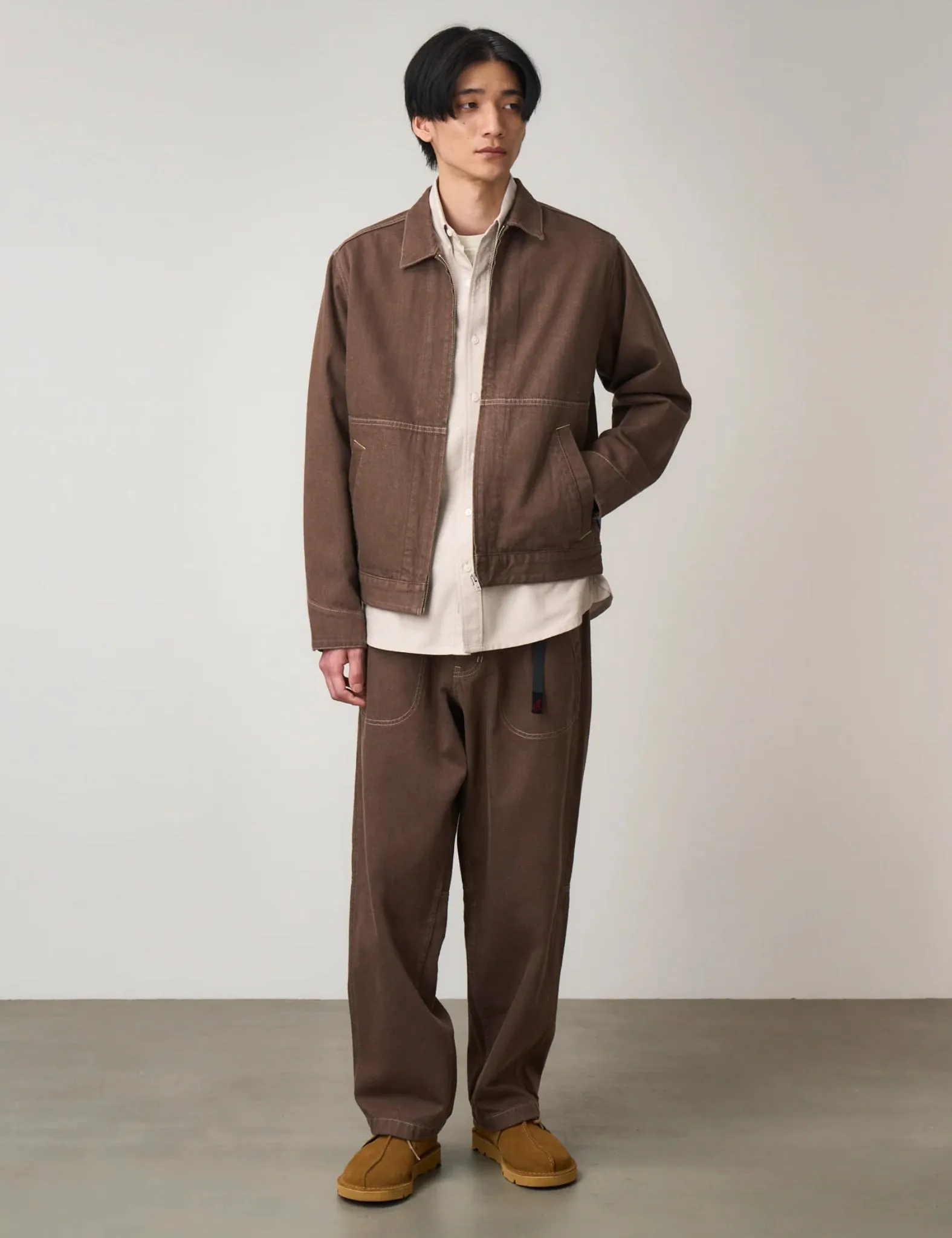 Gramicci Japanese Slub Denim Jacket - Amber Brown sold by Article London product image thumbnail 2